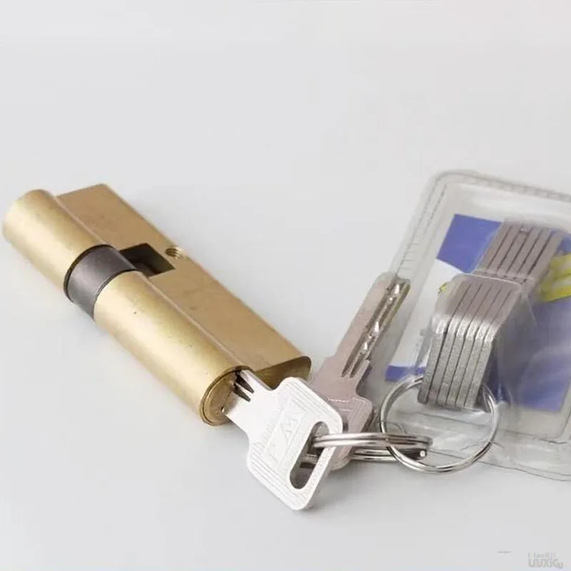 Door Cylinder Biased Lock 65 70 80 90 115mm Cylinder AB Key Anti-Theft Entrance Brass Door Lock Lengthened Core Extended Keys door lock cylinder