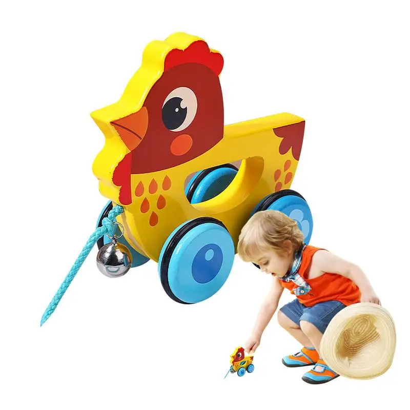 

Деревянная игрушка-погремушка для собак, мультяшное животное, тянущаяся игрушка для собак, игрушка для вытаскивания из стержня, ролл и погремушка, игрушка Монтессори