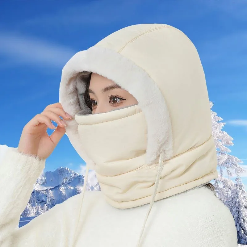 3-in-1 Windproof Warm Winter Fleece Hood Ski Mask Cold Weather Outdoor Protection Balaclava for Skiing Snowboarding Hiking