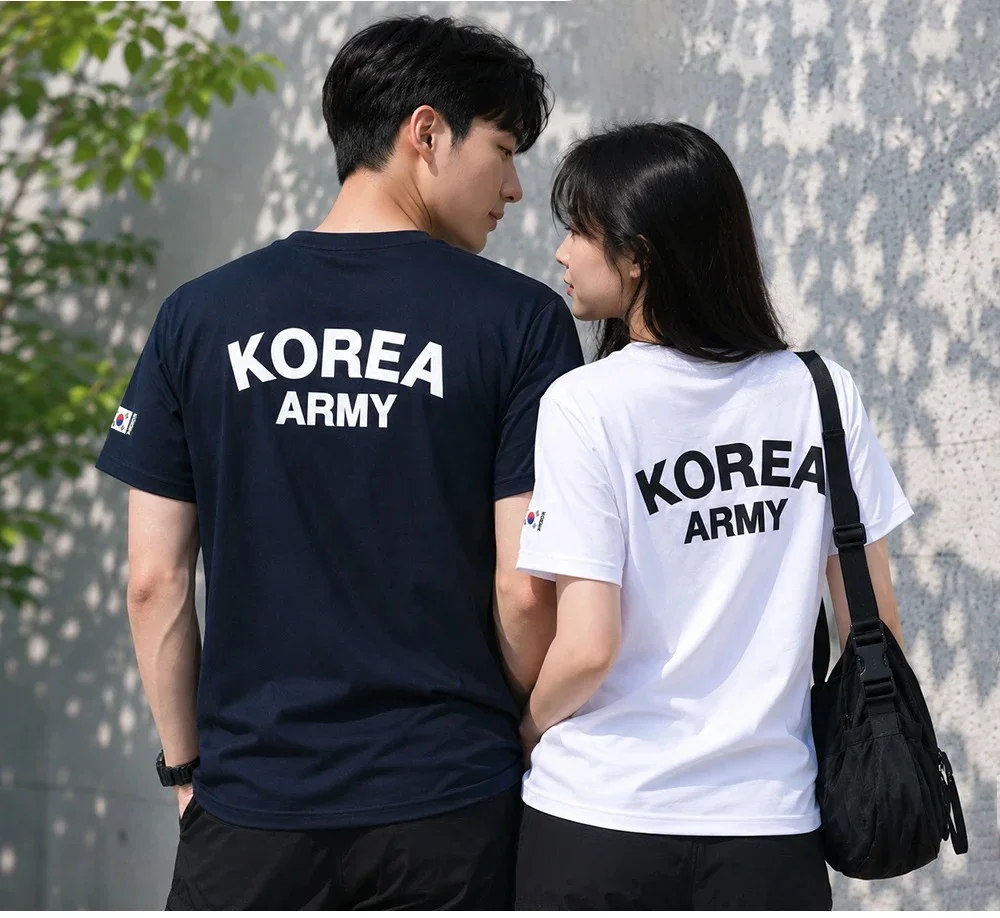 3D-gedrucktes T-Shirt im koreanischen Stil – für Männer und Frauen, im Partnerlook. Lockeres und atmungsaktives sportliches Streetwear-Kurzarmshirt