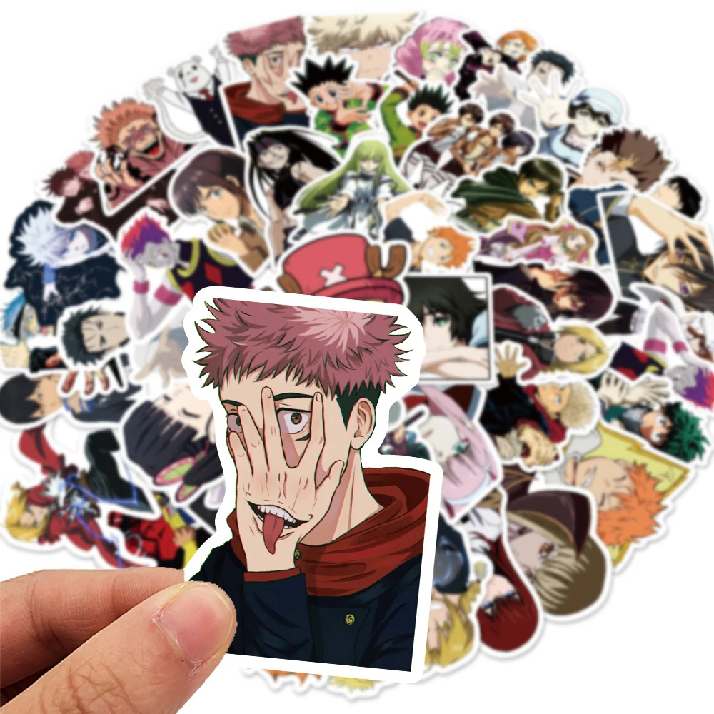 10/30/50/100PCS Mix Cartoon Anime Stickers Naruto Jujutsu Kaisen Attack On Titan Decals DIY Laptop Phone Car Sticker for Kid Toy 4