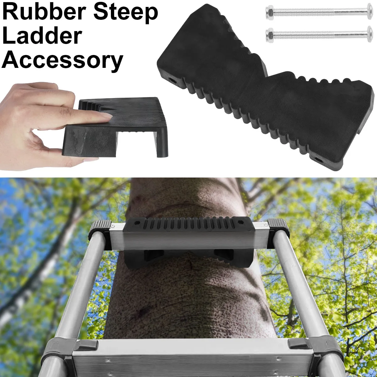 Rubber Anti-Slip Stabilizer Steep Ladder Accessory Ladder Rail Scratch Protection 2 Screw for Indoor Outdoor