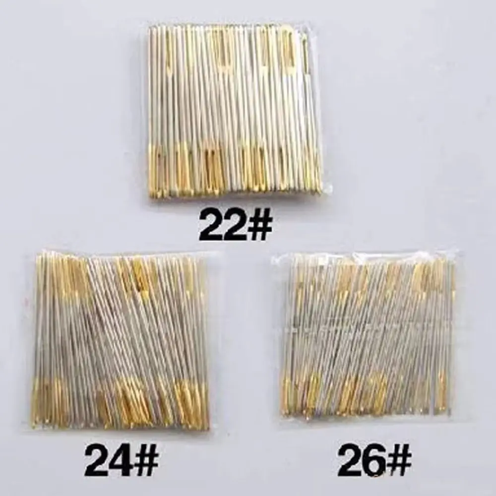 100Pcs 내구성 멀티 사이즈 바느질 바늘 스테인레스 스틸 테일 자수 패브릭 크로스 스티치 바늘 DIY 22/24/26 공예 도구
