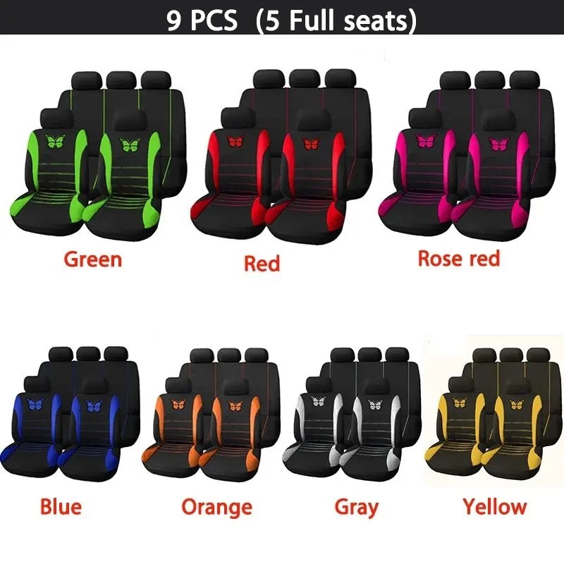 1 sets car seat cover universal forros de asientos para carros black  butterfly covers for seats protector in car cushion - AliExpress