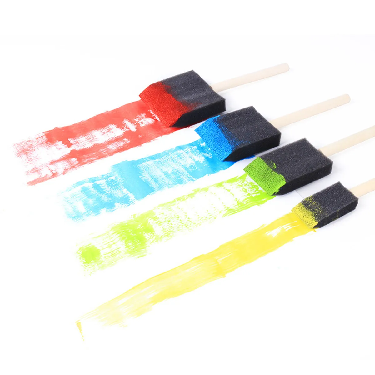 20Pcs 2 인치 나무 손잡이 스폰지 페인팅 브러쉬 DIY 아트 공예 스티플링 드로잉 흡수성 재사용 가능한 페인팅 도구
