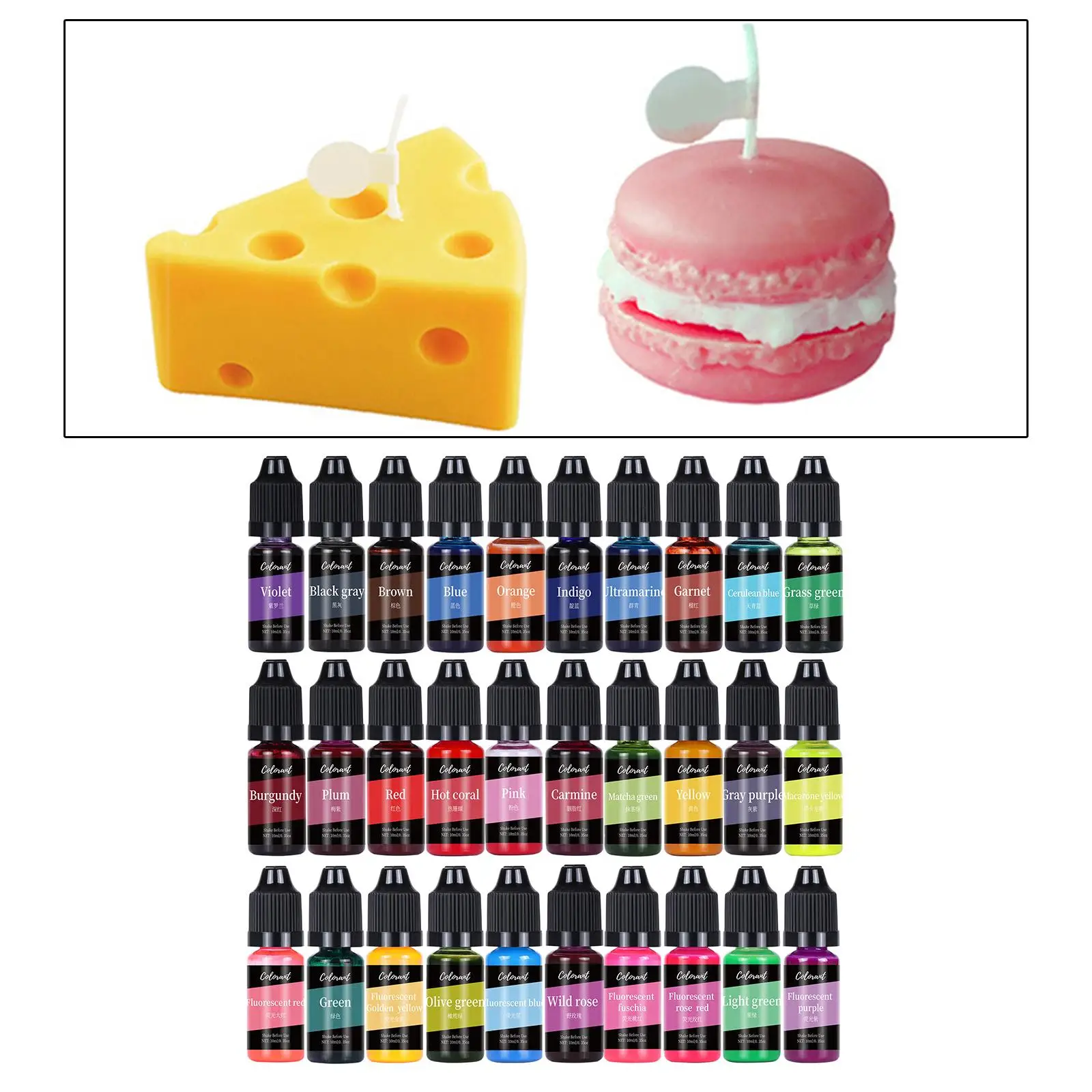 30x Candle Dye Liquid Soap Coloring Dye Candle Pigment Coloring for Making Soy Wax Beeswax Soy Epoxy Resin