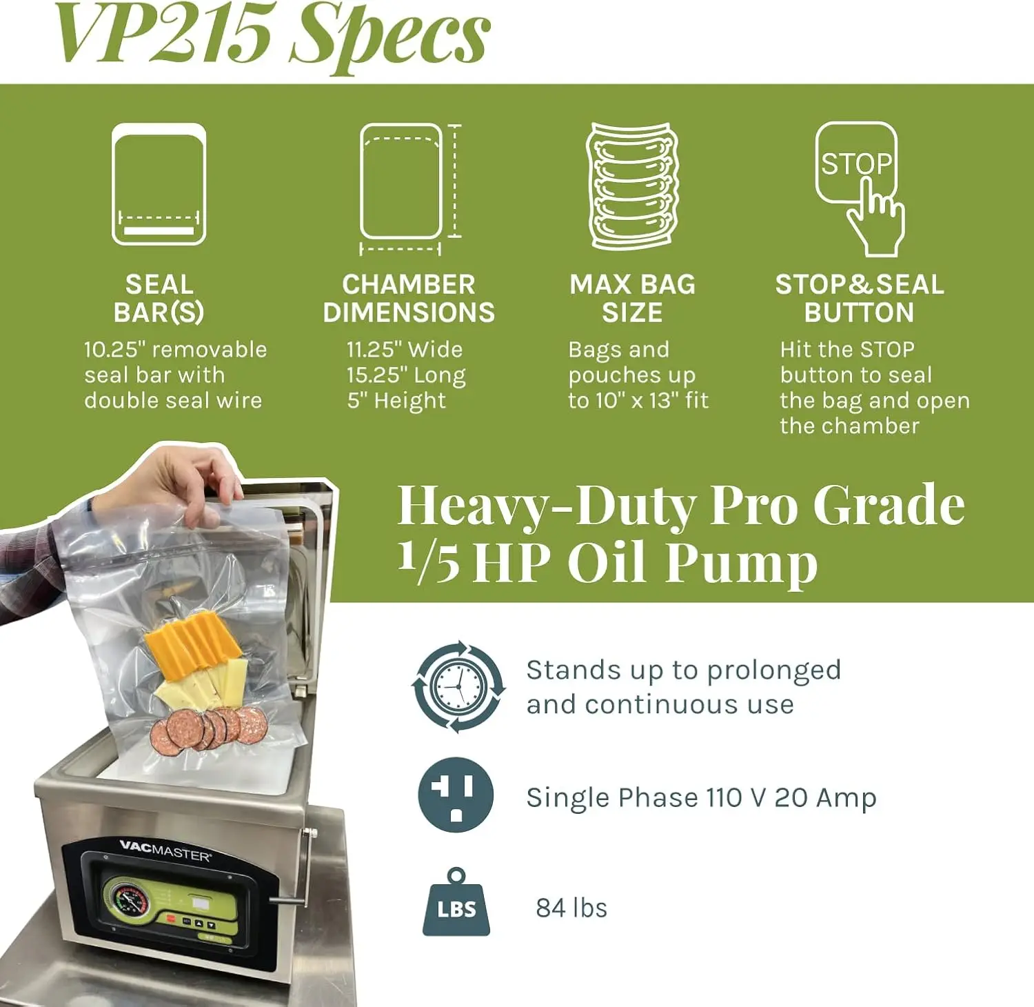 VP215 Chamber Vacuum Sealer 3