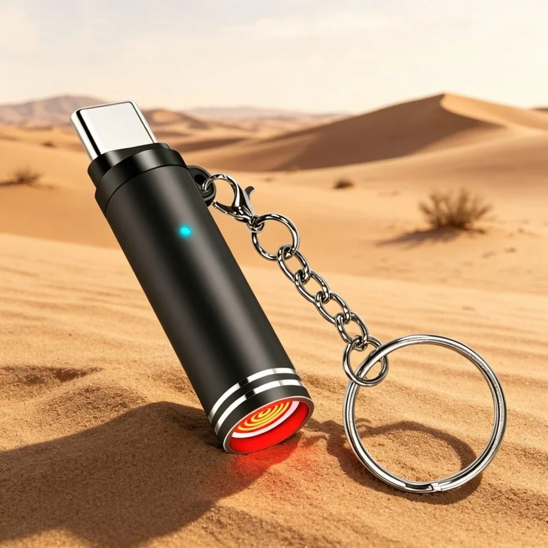 Mini Typ-C Handy-Zigarettenanzünder mit Luftblasfunktion für den Außenbereich, Sicherer USB-C Feuerzeugadapter