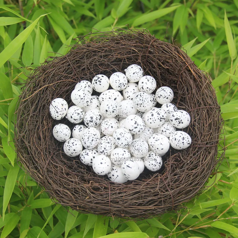 6-30cm Round Rattan Bird Nest Easter Decoration Bunny Eggs Artificial Vine Nest For Home Decor 2024 Happy Easter Party Decor