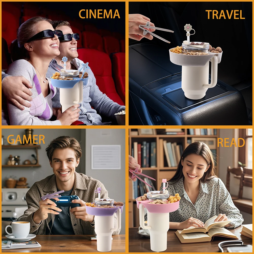 Vlixen Snack Bowl with Cover for Stanley 40oz Tumbler.