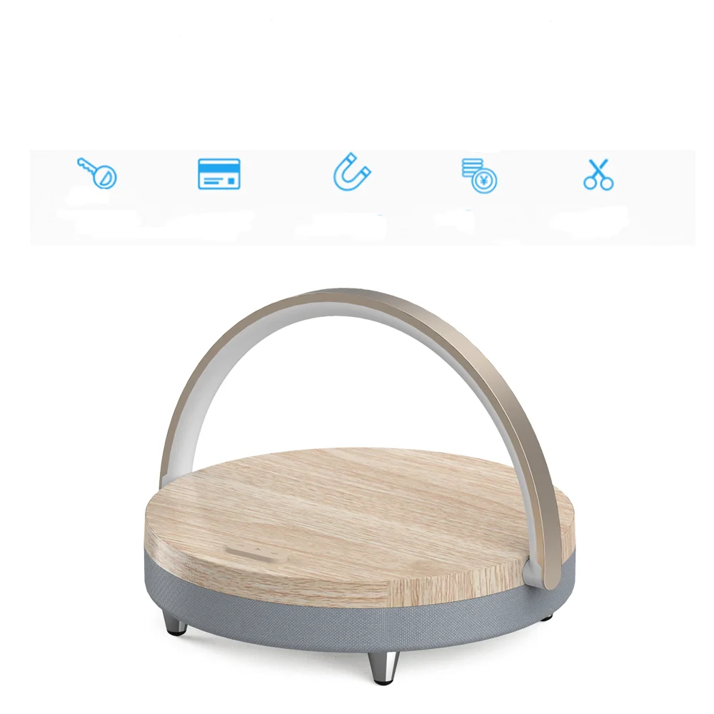 bluetooth speaker S21 Pro Wood Wireless Chargers LED Lamp Bluetooth Speaker 15W High Power Fast Charging for IPhone 14 Easy Touch Wireless Charge