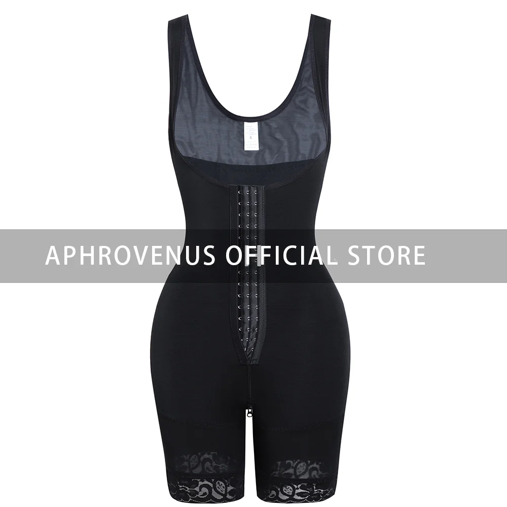 Fajas Colombianas Woman Postpartum Tummy Control Shaperwear Flatten Abdomen Bodysuit Butt Lifting Mid-Leg Slimming Sheath Belly