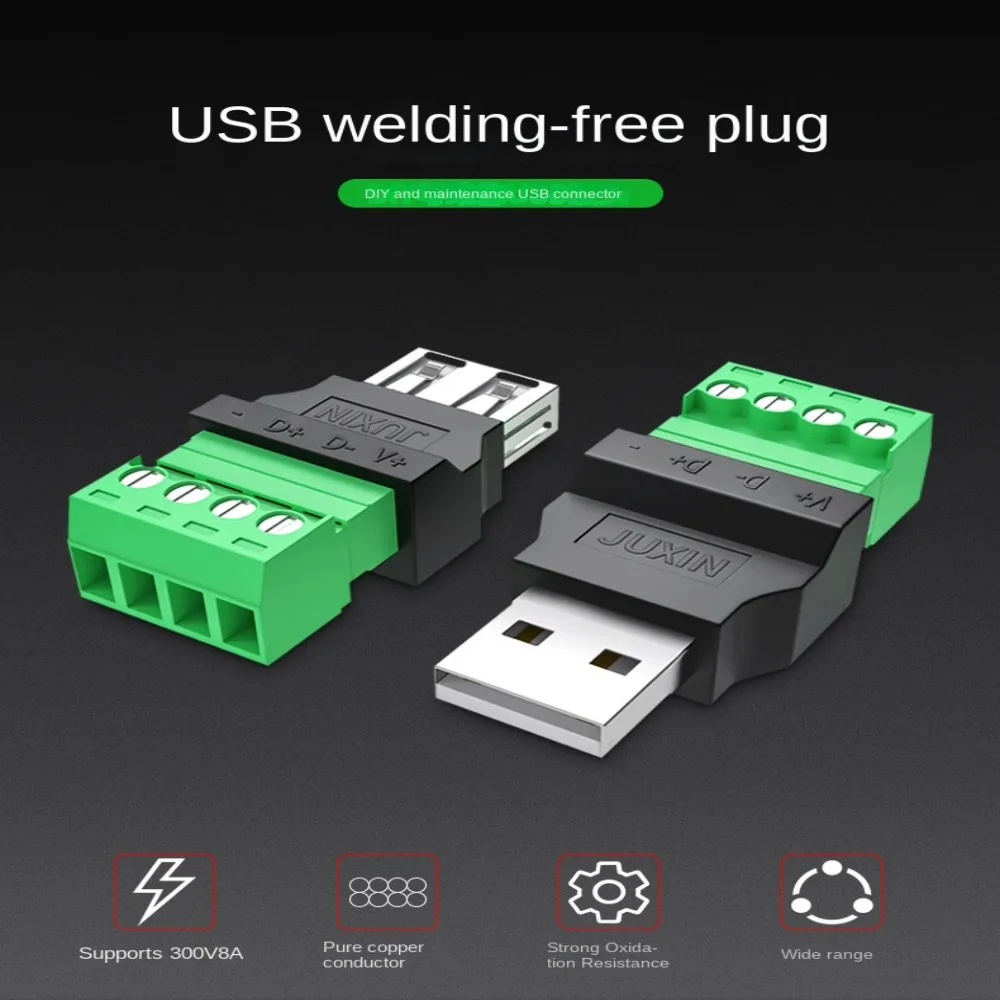 USB 2.0 Type A Adapter Connector with Terminal Block