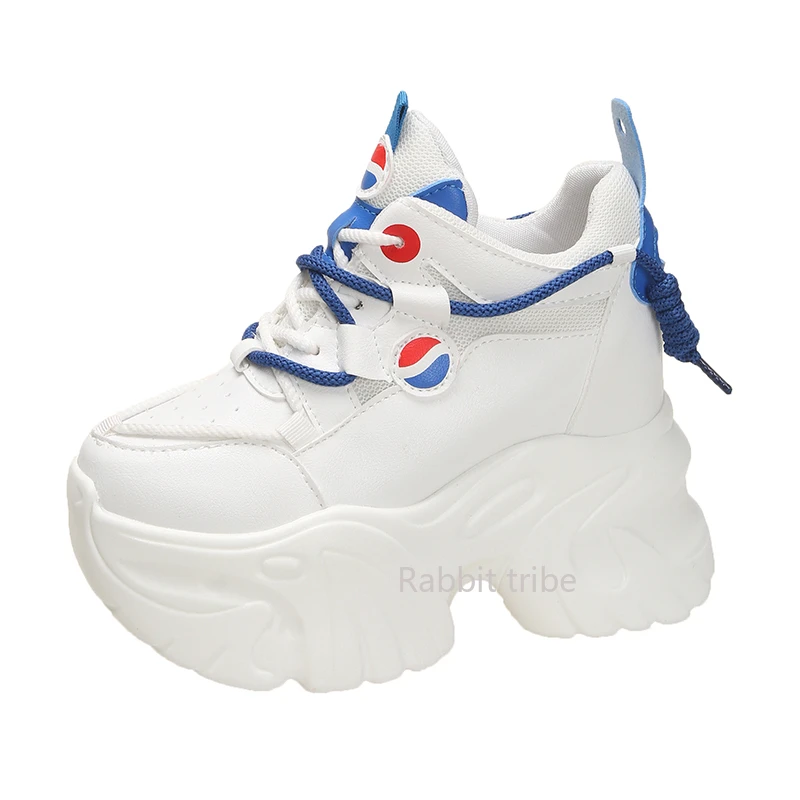 

Модные женские кожаные кроссовки на массивной подошве, новинка, осенняя повседневная спортивная обувь для папы на скрытом каблуке, женские кроссовки на платформе толщиной 11 см