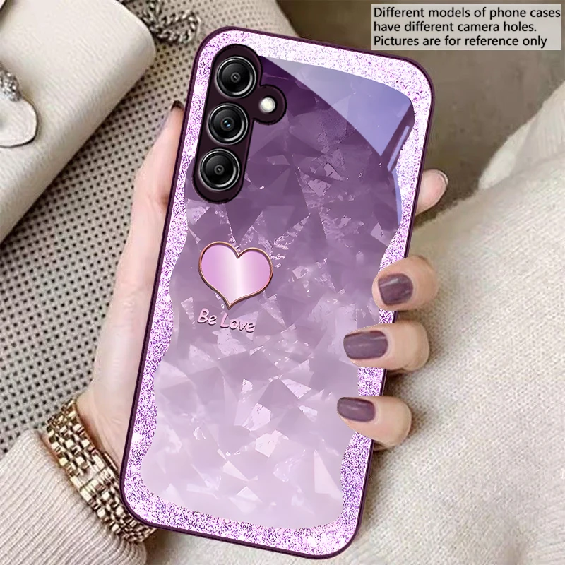 Gradient Purple Heart Glass Phone Case
