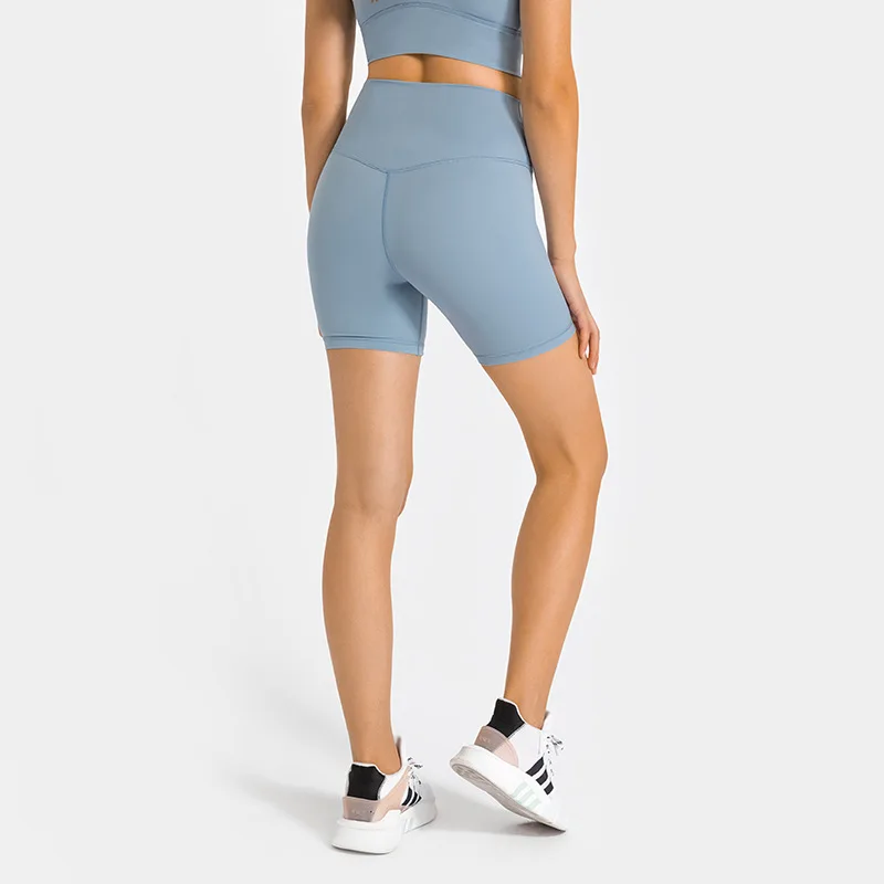 Solid Color Women Sports Shorts Sexy Printing Soft High Waist Fitness Yoga Short Cycling Train Gym Workout Tight Athletic Clothe