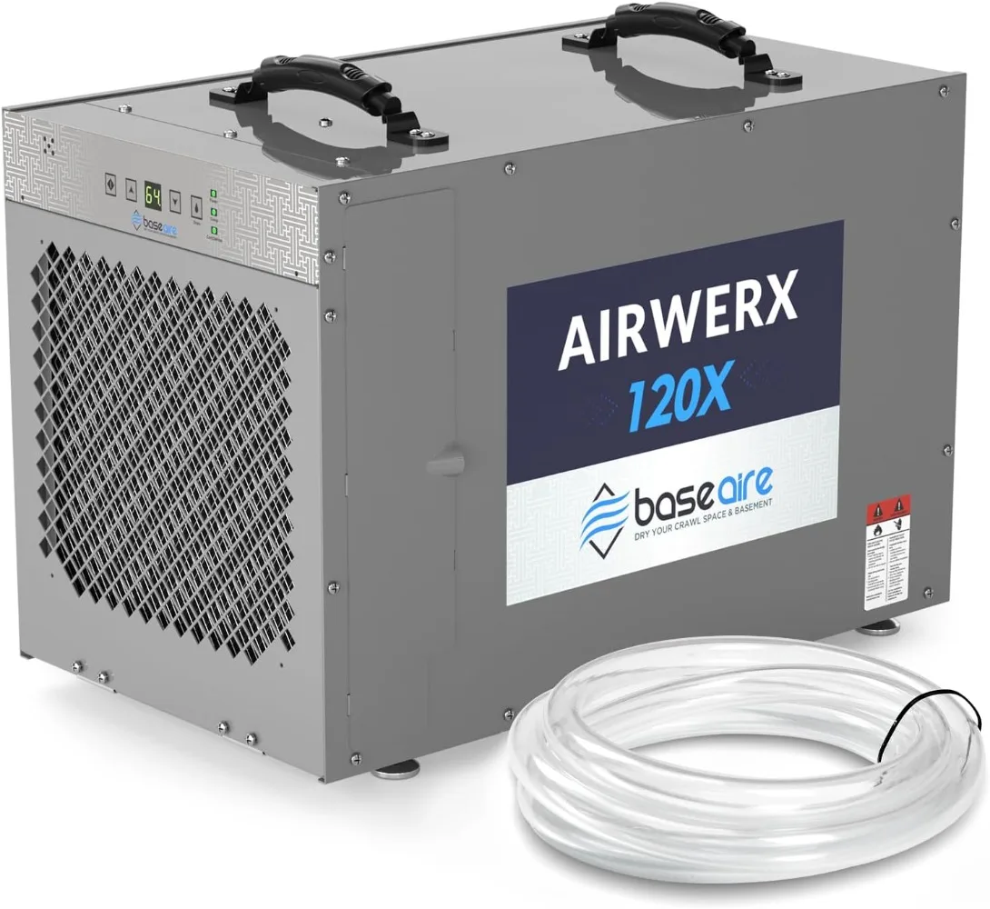 

Коммерческий осушитель для ползания 235 питов с насосом AirWerx120X, осушитель для всего дома для подвала до 3300 кв. футов