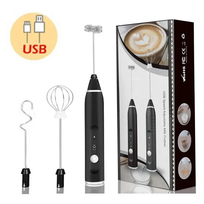 Description Picture 3 of itemPortable Electric Milk Frothers Handheld Blender USB Mini Coffee Maker Whisk Mixer Cappuccino Cream Egg Beater Food Blender