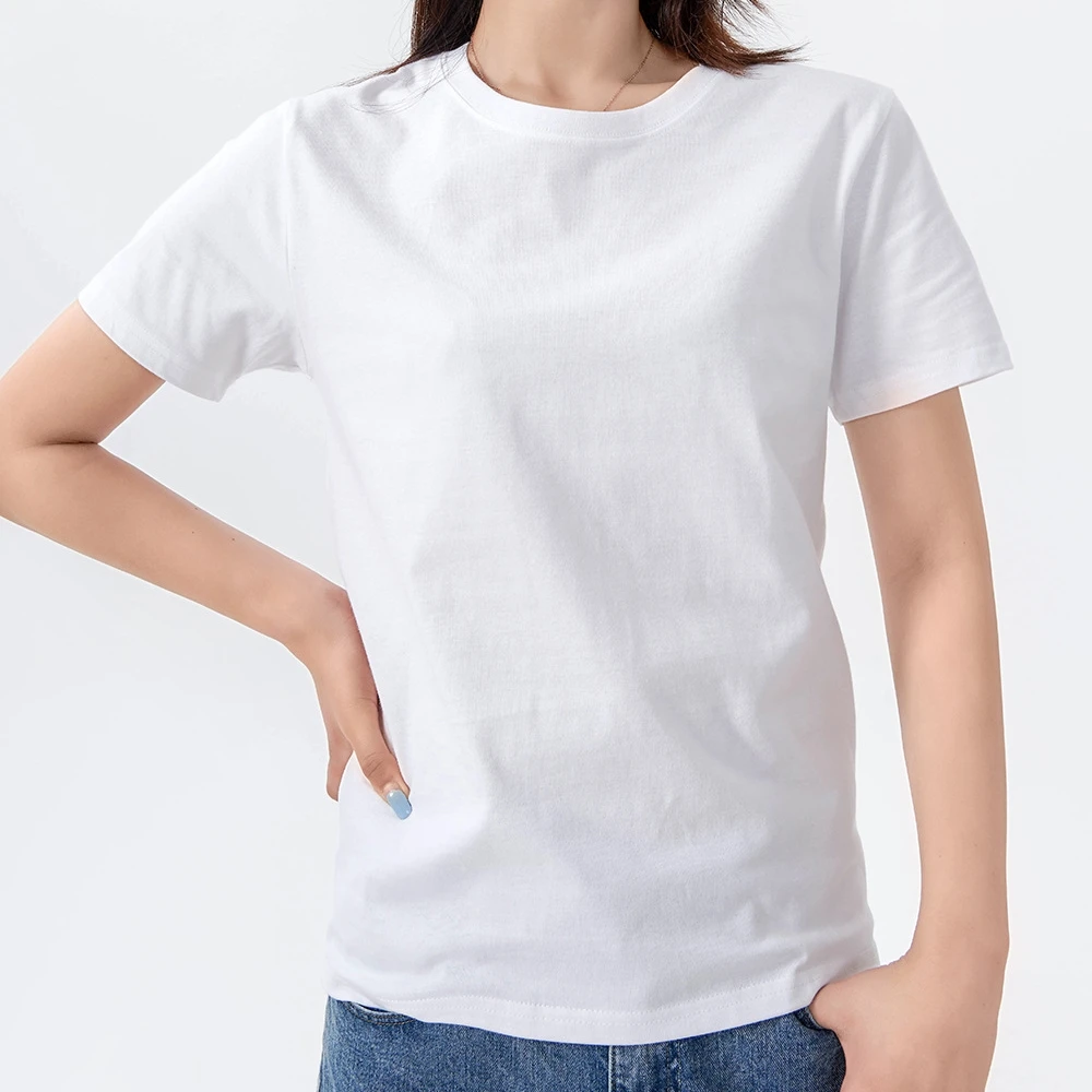 

2 PCS/Pack Unisex Simple Style T-shirts Summer White Black Pure Cotton Short-sleeved Top Casual Loose All-match Classic T-shirt