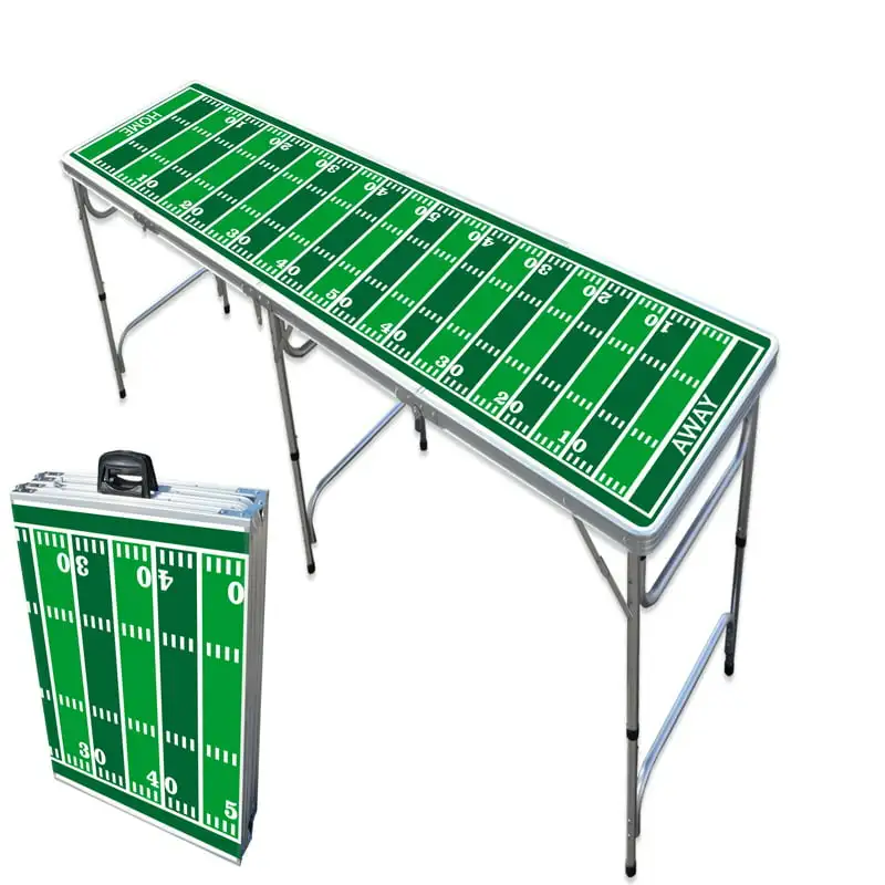 

Portable Folding Table with FOOTBALL FIELD Graphic - Adjustable Length 8 ft or 4 ft and Adult Party Table