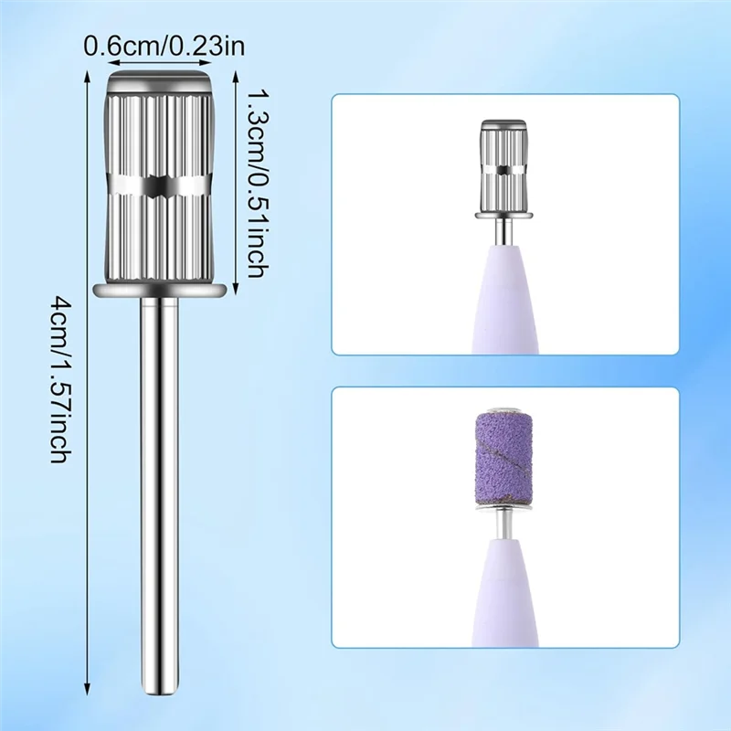 【Best SKU活动价 Guaranteed】 N11R Mandrel Nail Drill Bit Set, 20 Pcs 3/32 Inch Sanding Bits For Nail Drill, Replacement Sanding Band Shaft.