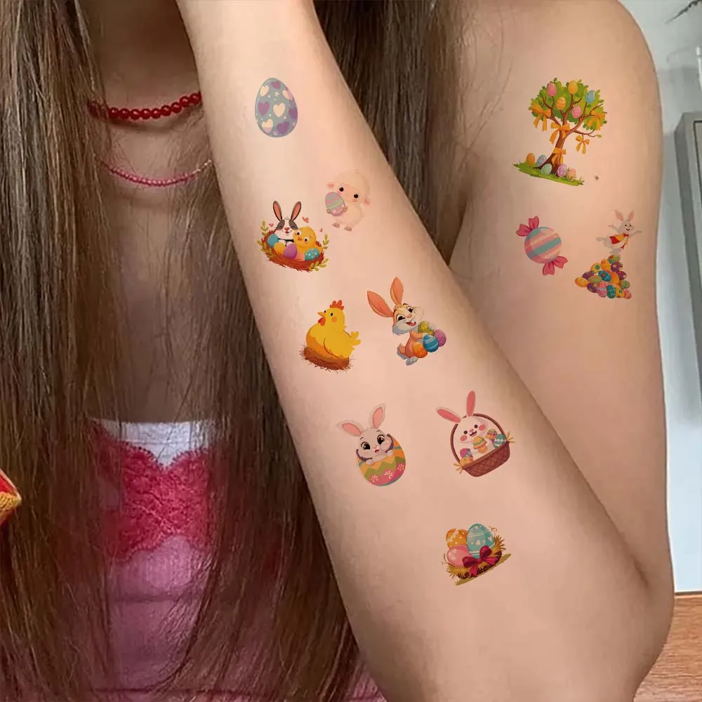 10pcs/set Easter Tattoo Stickers Arm shoulder collarbone Decoration