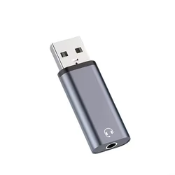 Universal USB to 3.5mm Audio Adapter - Enhanced Sound Quality for Headphones and Speakers (Blue)