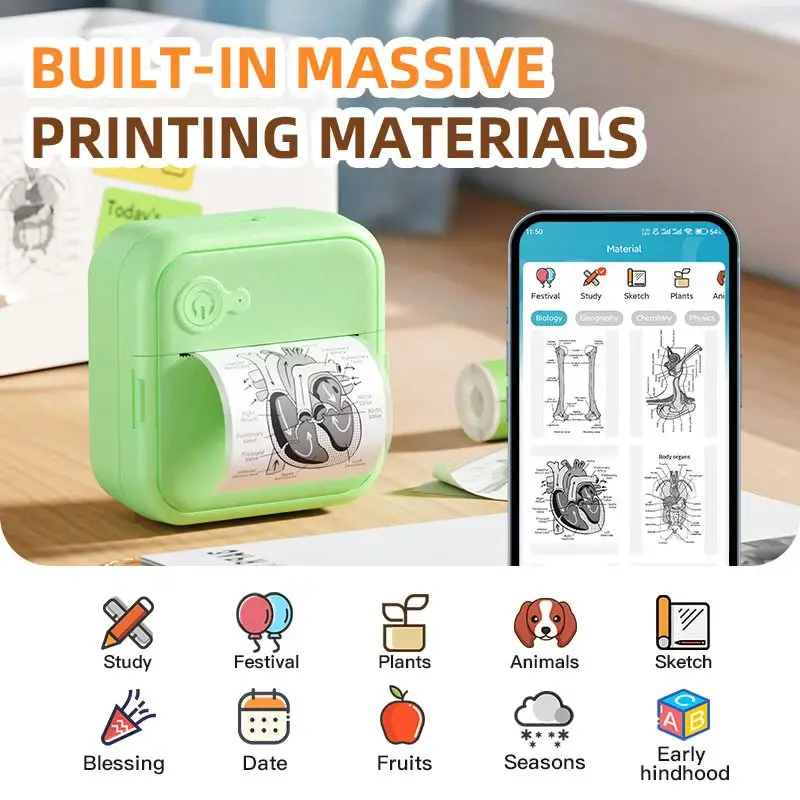 Dolewa D8 draagbare thermische sticker- en papierprinter, mini-etikettenprinter, fotoprinter, ideaal als cadeau._voghion.com