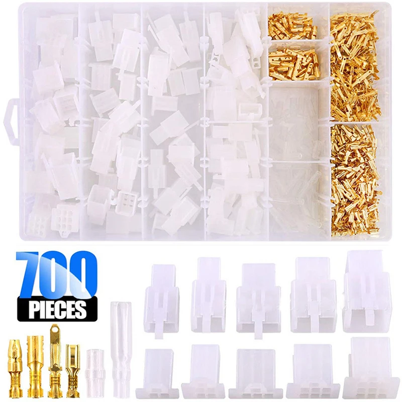 Conector de Fio Elétrico Automotivo Cabo Terminal Plug Kits Masculino e Feminino Motocicleta Ebike Carro 28 mm 28 mm Pin 700 Pcs