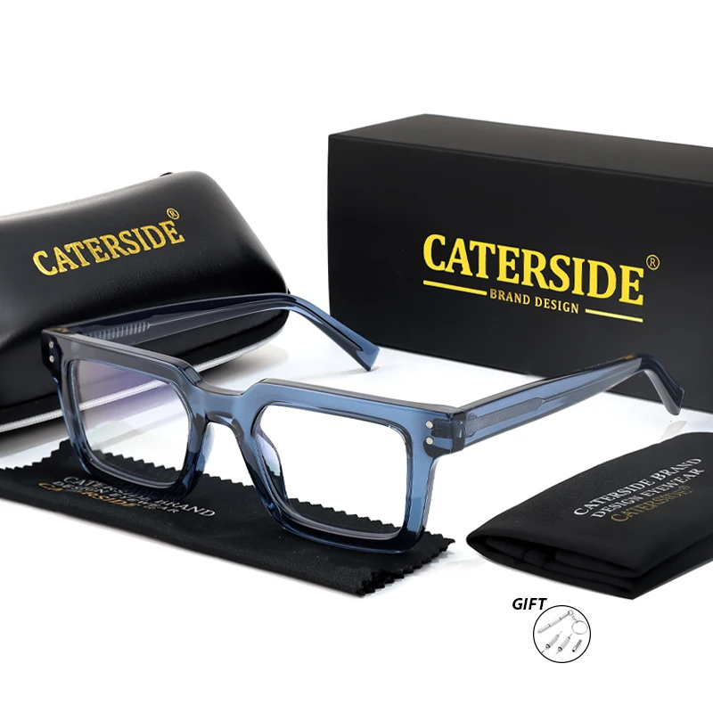 CATERSIDE Retro Quadratische Männer Optische Gläser Tr90 Rahmen Professionelle Custom Rezept Brillen frauen Täglichen Brillen – Detail 11