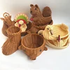 Rattan Woven Fruit Basket Cute Shape Fruit Bowls Tray Vegetable Snack Basket 1