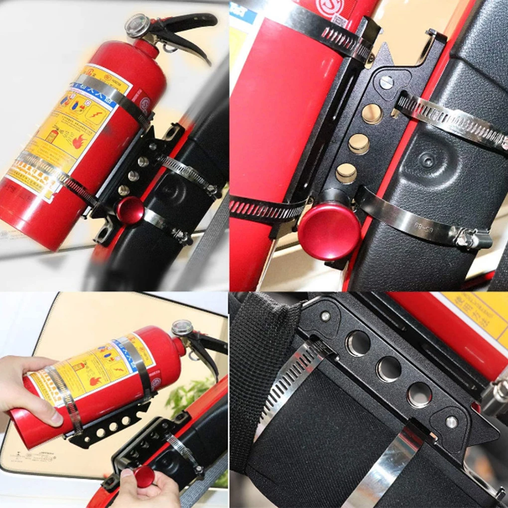 

ATV Fire Extinguisher Bracket Portable Detachable Professional Garden Replacement Fix Holder Rack with 4 Fixing Clips