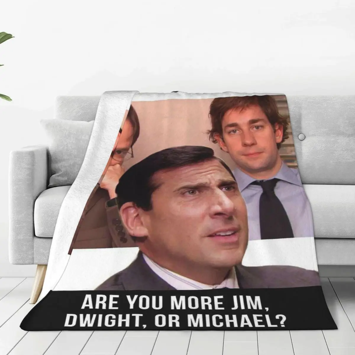 

Michael Scott Dwight Schrute Jim Halpert Knitted Blankets Fleece The Office Thin Throw Blankets for Bedroom Sofa Bed Rug