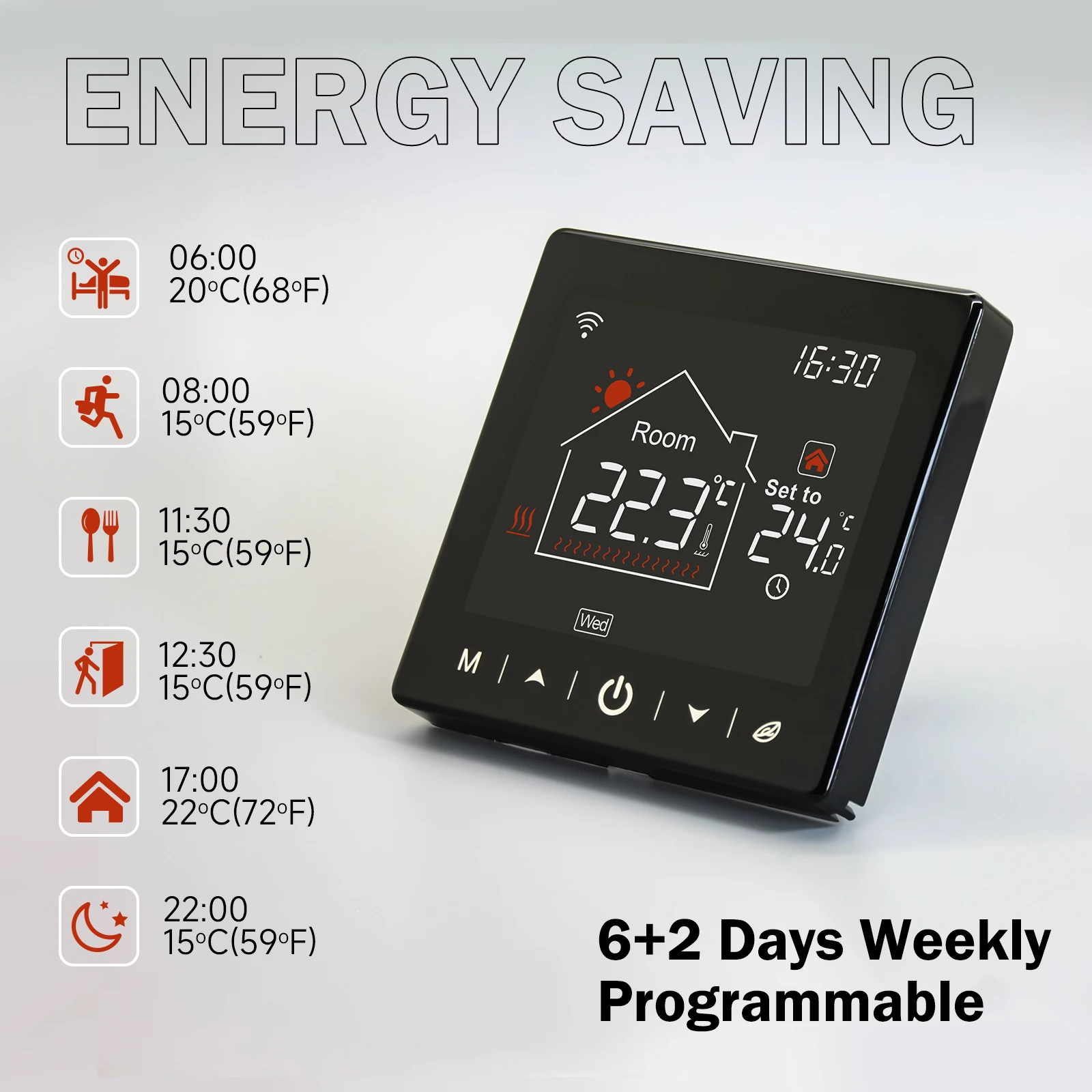 Beok Tuya WIFI Heating Thermostat for Water/Electric Floor Heating Warm Underfloor Temperature Controller Smart Home Alexa