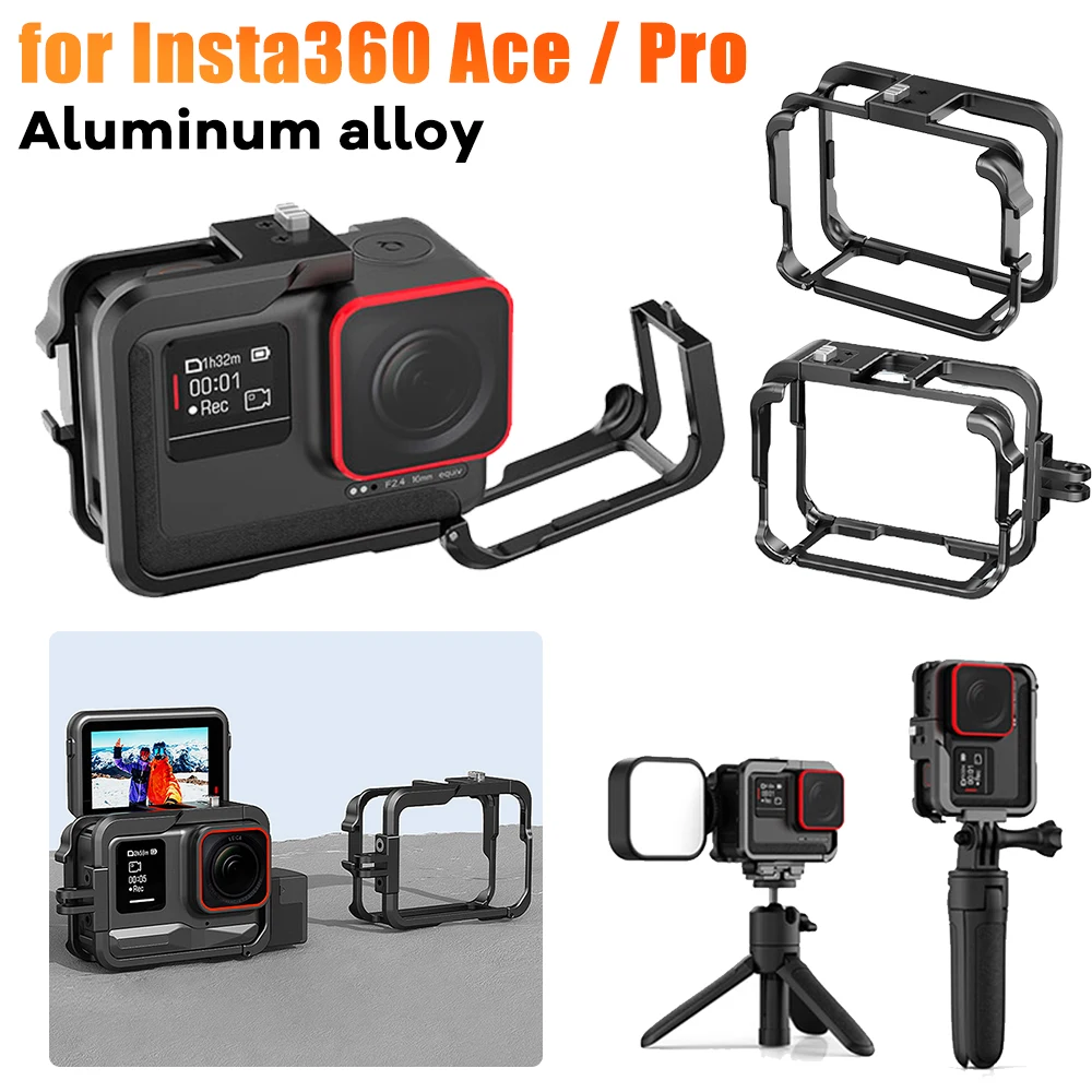 금속 토끼 케이지 퀵릴리즈 보호 케이스, 알루미늄 합금 낙하 방지 보호 쉘, Insta360 Ace/Ace Pro 액세서리