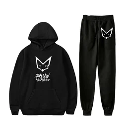 Rauw Alejandro Printed Men Women Sweatshirt Sets Casual Hoodie And Pants 2pcs Sets Oversized Tracksuit Fashion Unisex Clothing