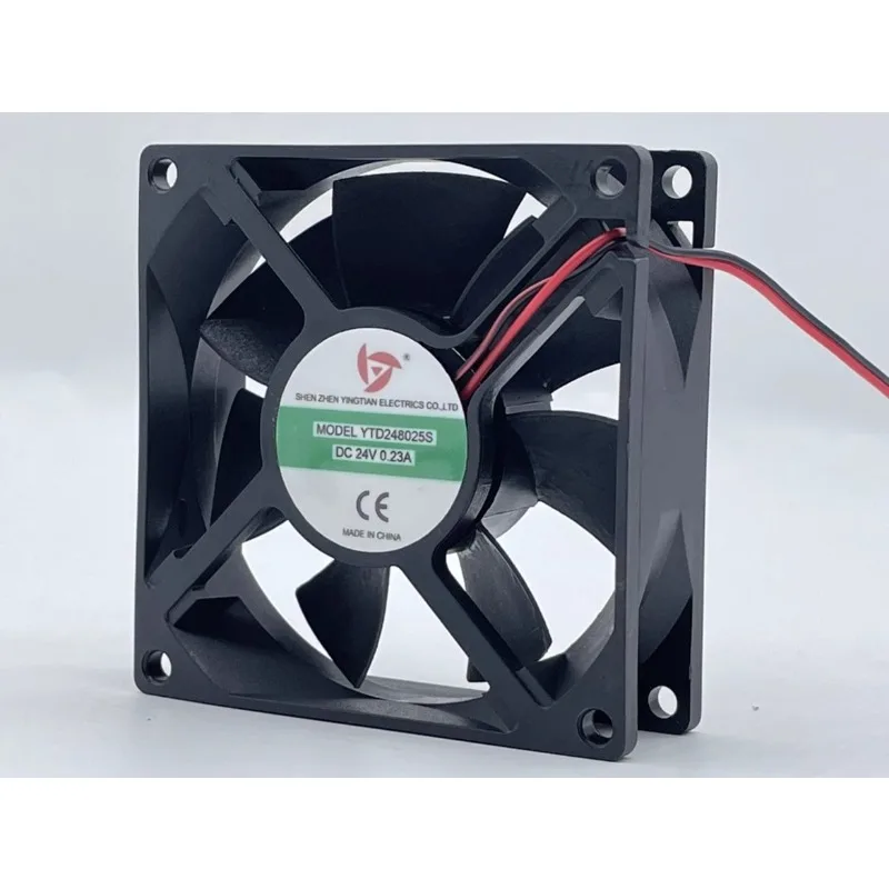 New Cooling Fan for YTD248025S 24V 0.23A 8cm Welding Machine Fan 2-Wire 80x80x25mm 2