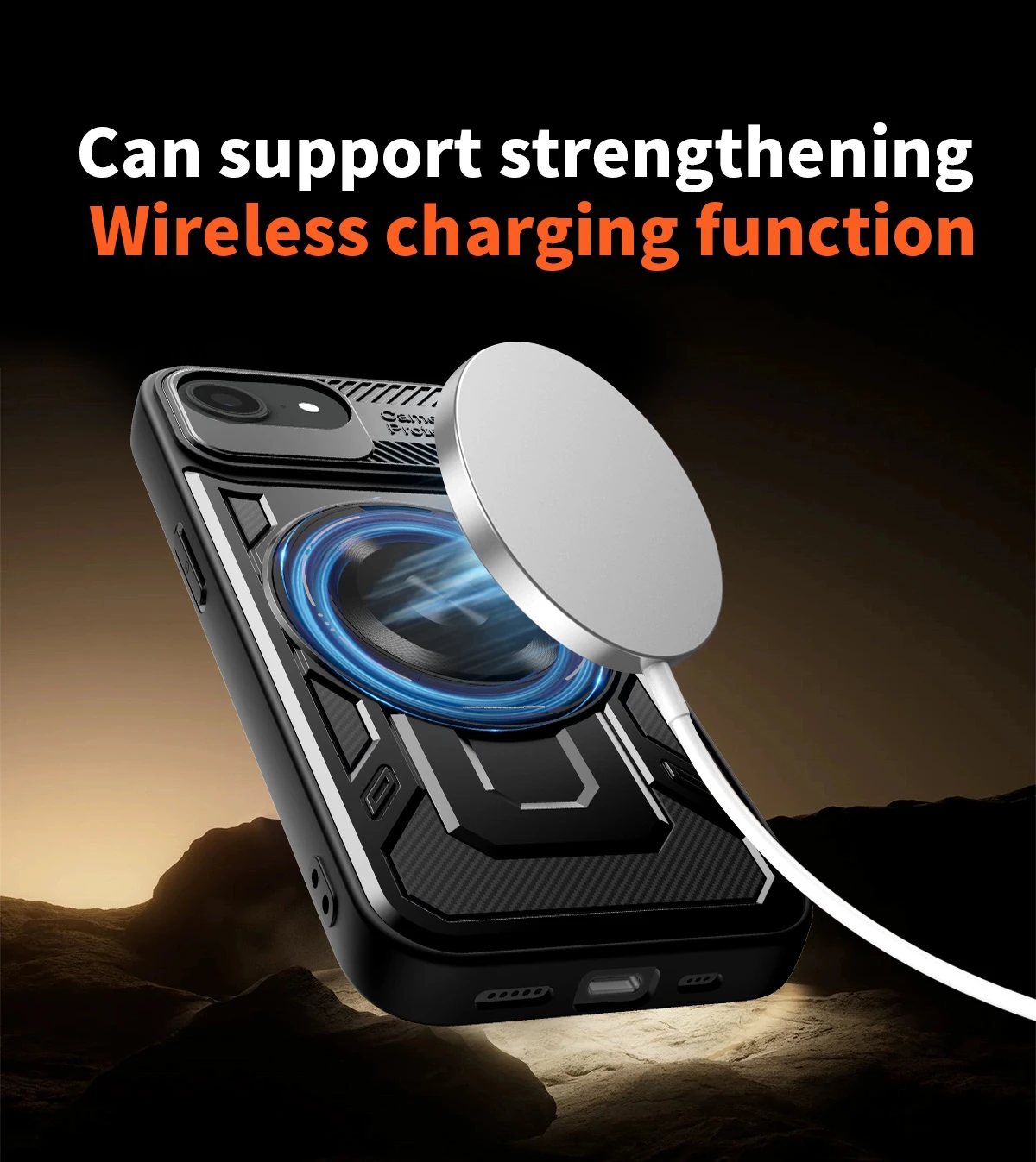 Luxury Shockproof Armor Phone Case with Car Magnetic Ring Stand