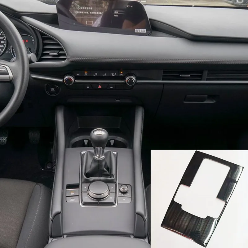 Auto-Innengetriebe-Panel-Verkleidungs-Metallaufkleber für Mazda 3MT-Anleitung 2019–2024 Limousine und Schrägheck, Autozubehör – Detail 9