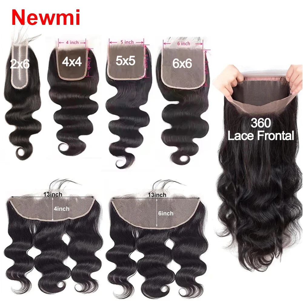 Body Wave 13x4 13x6 Lace Frontal Only 2x6 4x4 5x5 6x6 Lace Closure Transparent Swiss Lace Brazilian 100% Human Hair 1