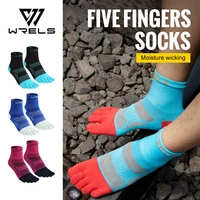 WRELS 1/2/3 paires chaussettes à orteils cinq Performance athlétique course évacuation de l'humidité anti-dérapant cinq doigts chaussettes à Compression orteil chaussettes 2