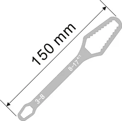 Universal Self - Tightening Adjustable Double - Head Torx Spanner Wrench (150mm 3 - 17mm white)