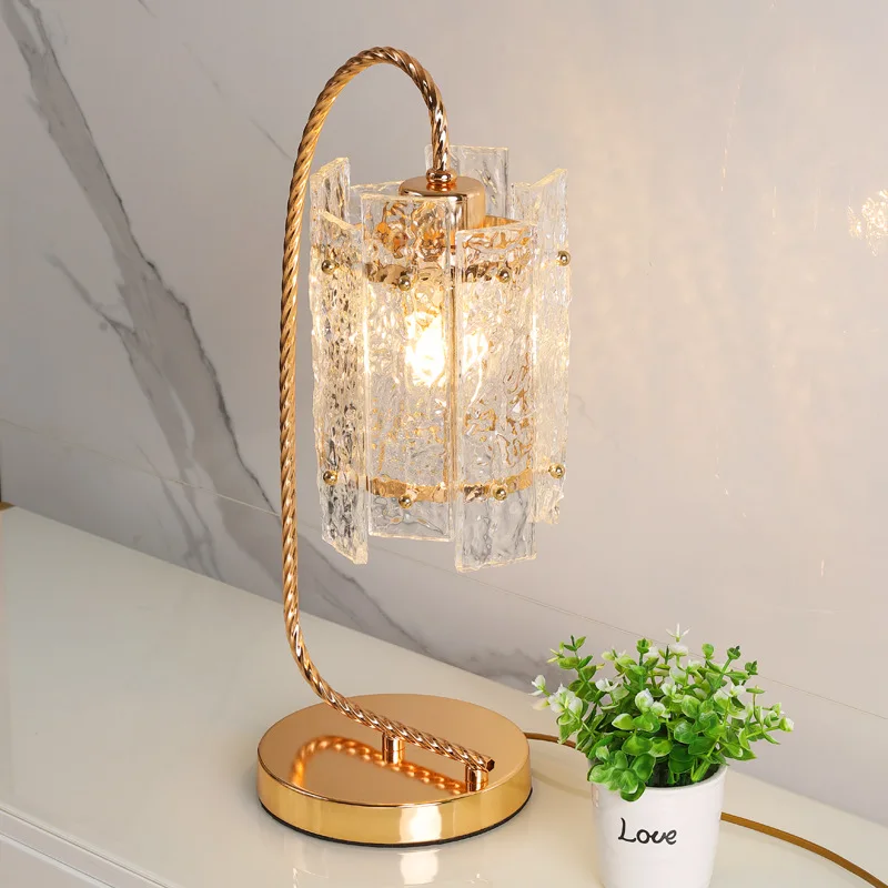 

French Palace Glass Table Lamp 2023 New Furniture Decoration Bedhead Lighting Modern Simplicity Eye Protection Desk Lamp