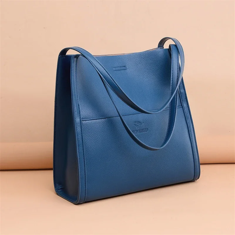 

High Quality Leather Shoulder Croosbody Bags Large Capacity Solid Purses and Handbags Luxury Designer Ladies Casual Totes Sac