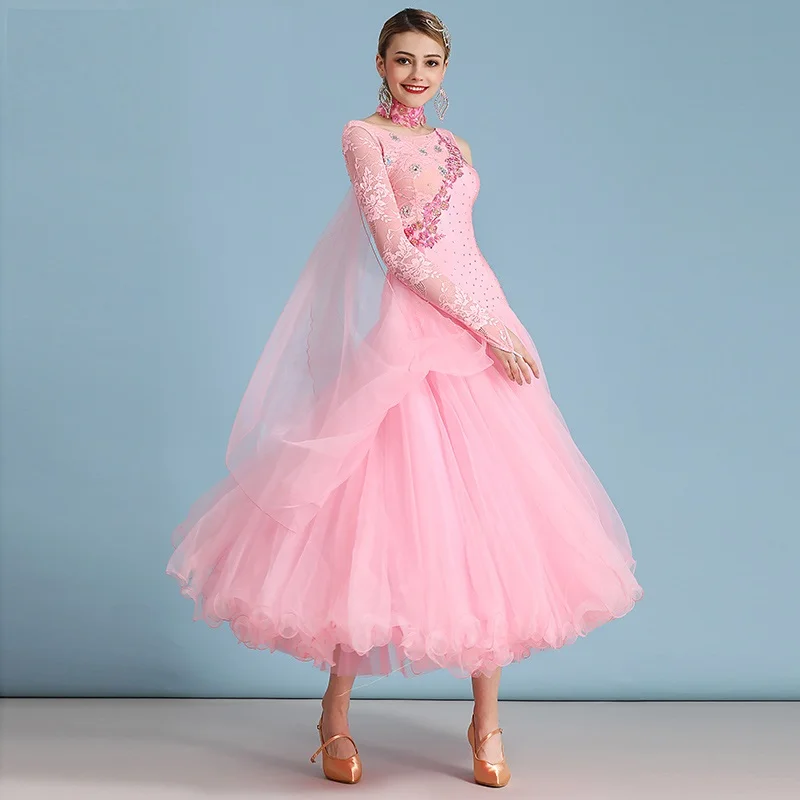 

X6003 Adult Modern Dance Dress Waltz Performance Dress Modern Dance Costumes Girls Waltz Dancing Suit Luminous Costumes