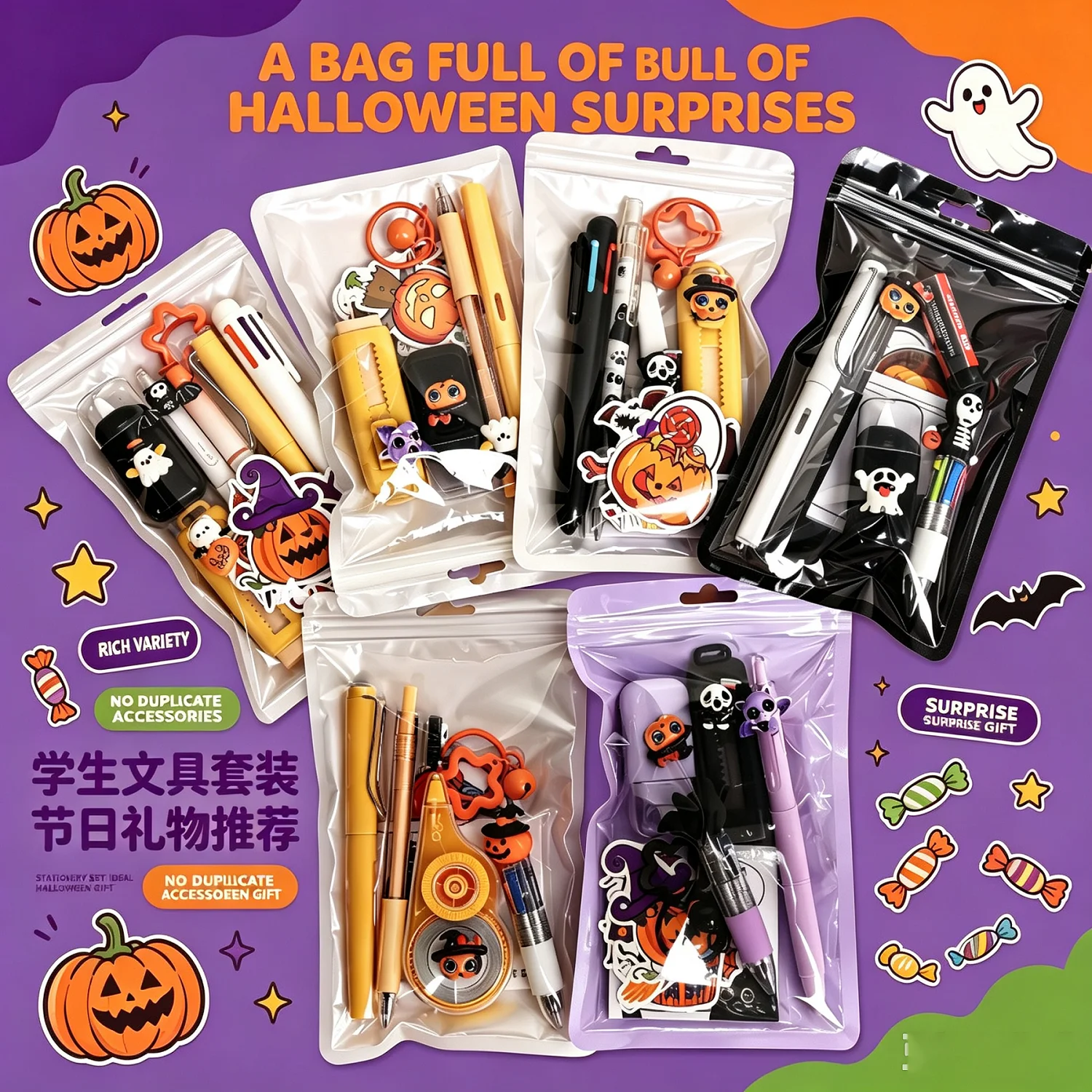Spooky Halloween Humor Stationery Set – Perfect Party Gift
