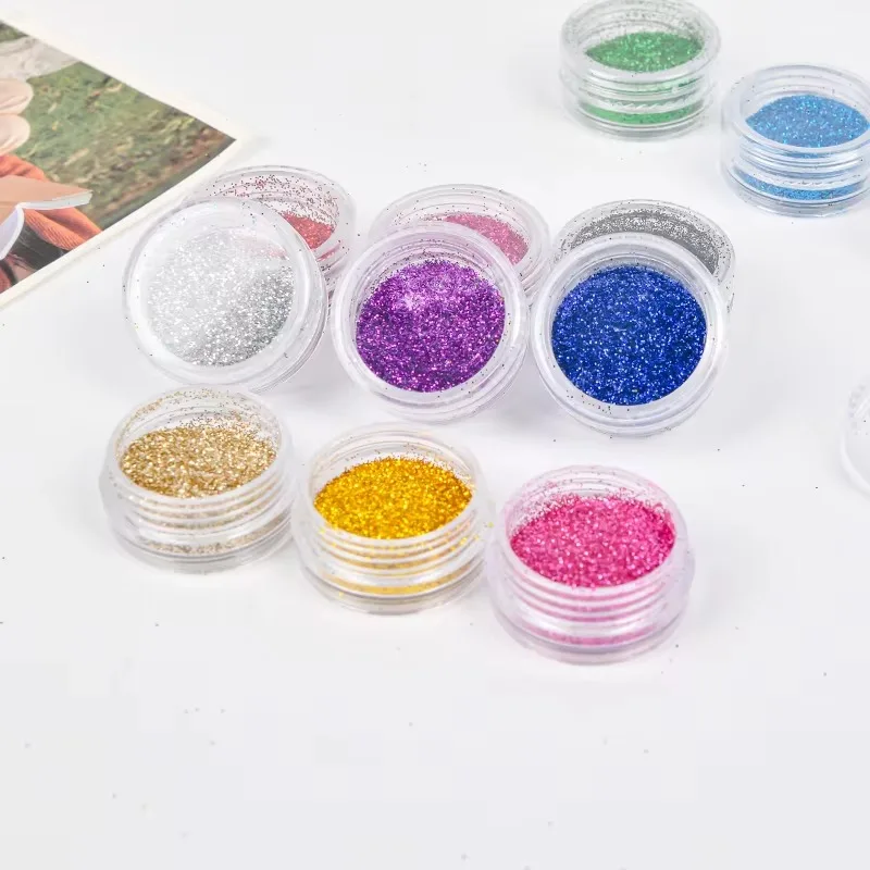 12-Color Nail Glitter Sequins Set Gold & Silver Foil Paper Dried Flowers Crystal Clay for DIY Art Crafts Nail Art Toys 5