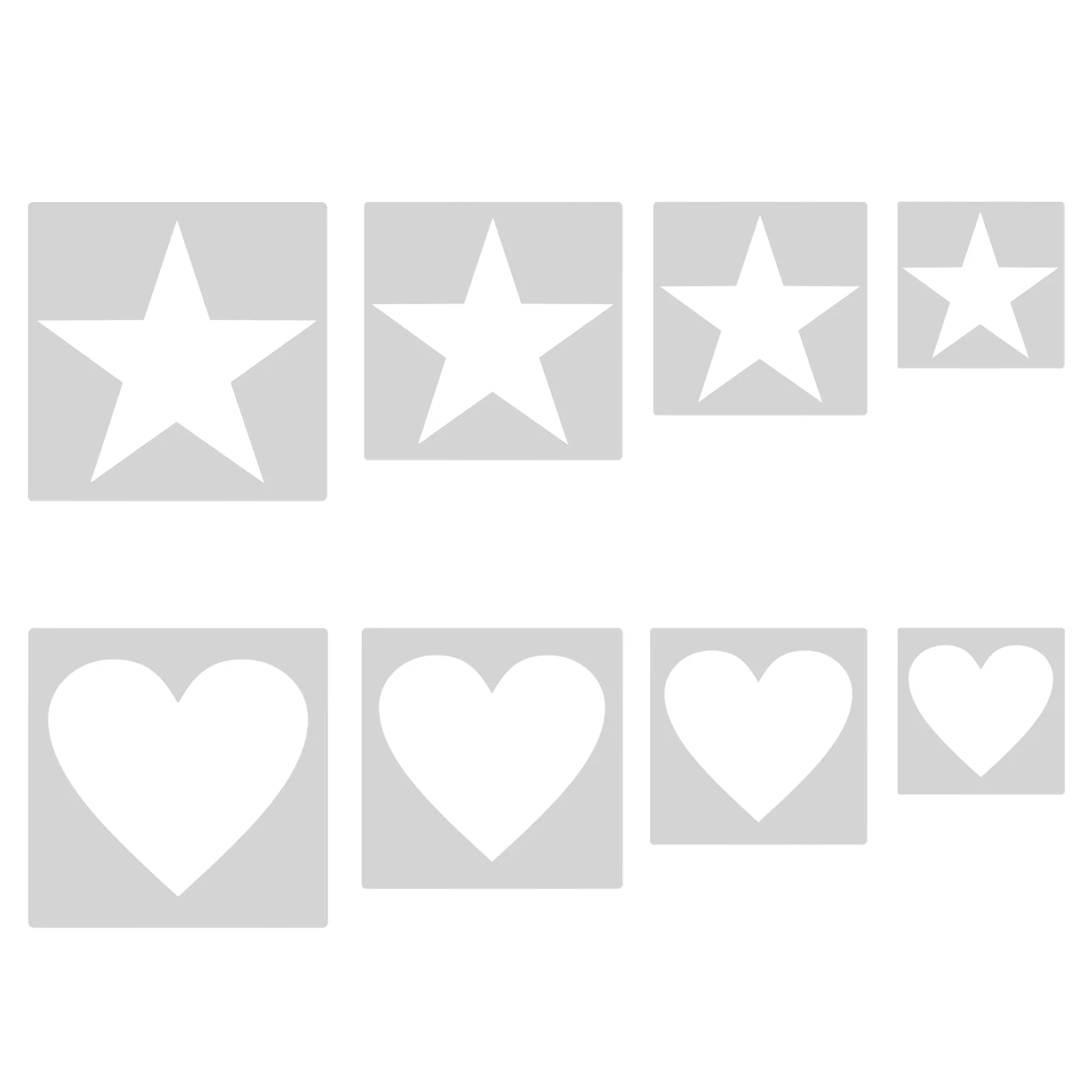 

8pcs Walls Paper For Painting Scrapbooking Drawing Accessories Stencil Set Pentagram Heart Shape Time Saving Stamping Template