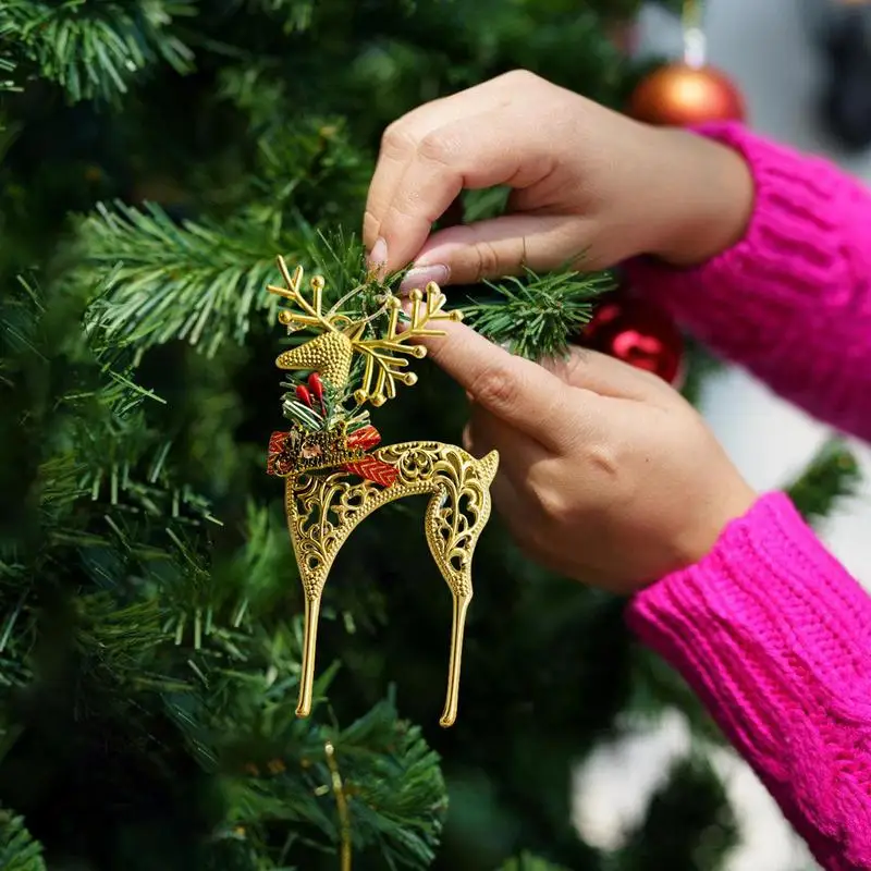 

Серебряные и золотые подвески в виде оленя, рождественские украшения, украшения в виде лося, домашний декор, максимальное расстояние, аксессуары для праздников и фестивалей