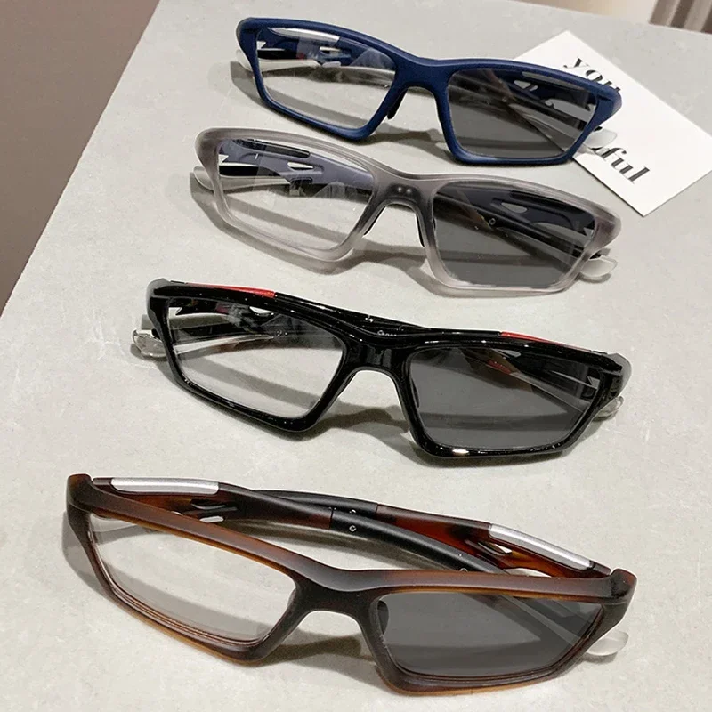 TR90 Sports Photosensitive Color Changing Eyewear Anti Blue Light Outdoor Cycling Glasses Photochromic Near Sight Eyeglasses 2